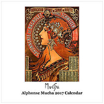 Retrospect Monthly Square Wall Calendar, 12 1/4 inch; x 12 inch;, Alphonse Mucha, January to December 2017