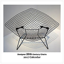 Retrospect Monthly Square Wall Calendar, 12 1/4 inch; x 12 inch;, Designer 20th Center Chairs, January to December 2017