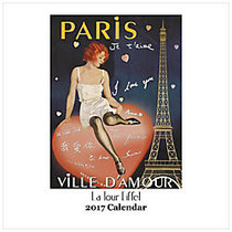 Retrospect Monthly Square Wall Calendar, 12 1/4 inch; x 12 inch;, La Tour Eiffel, January to December 2017