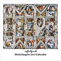 Retrospect Monthly Square Wall Calendar, 12 1/4 inch; x 12 inch;, Michelangelo, January to December 2017