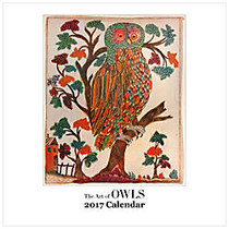 Retrospect Monthly Square Wall Calendar, 12 1/4 inch; x 12 inch;, The Art Of Owls, January to December 2017