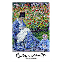 Retrospect Monthly Wall Calendar, 19 1/4 inch; x 12 1/2 inch;, Claude Monet, January to December 2017