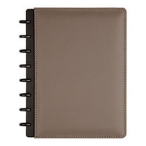 TUL&trade; Custom Note-Taking System Discbound Notebook, Junior Size, Leather Cover, Gray