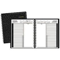 AT-A-GLANCE 30% Recycled 24-Hour Daily Appointment Book, 6 7/8 inch; x 8 3/4 inch;, Black, January-December 2017