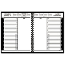 AT-A-GLANCE 30% Recycled 24-Hour Daily Appointment Book, 8 1/2 inch; x 11 inch;, Black, January-December 2017