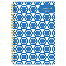 AT-A-GLANCE; Weekly/Monthly Planner, 4 7/8 inch; x 8 inch;, Geos, Blue, January to December 2017