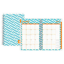 Blue Sky&trade; Wire-O Fashion Weekly/Monthly Planner, 5 inch; x 8 inch;, 50% Recycled, Dabney Lee Grasshopper, January to December 2017