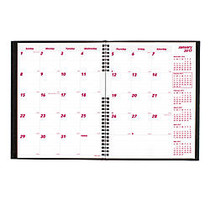 Brownline; CoilPro 14-Month Planner, 8 1/2 inch; x 11 inch;, FSC Certified, 50% Recycled, Red/Black, December 2016-January 2018