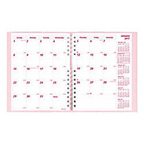 Brownline; CoilPro 14-Month Planner, 8 7/8 inch; x 7 1/8 inch;, FSC Certified, 50% Recycled, Pink (Breast Cancer Awareness)/Burgundy, December 2016-January 2018