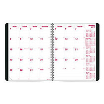 Brownline; Duraflex 14-Month Monthly Planner, Durable Poly Cover, 8 1/2 inch; x 11 inch;, 50% Recycled, Black, December 2016&ndash;January 2018