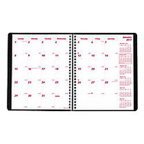 Brownline; PlannerPlus Monthly Planner, FSC Certified, 8 7/8 inch; x 7 1/8 inch;, 50% Recycled, Black, December 2016-January 2018