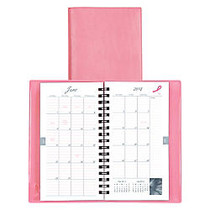 Day-Timer; 90% Recycled Pink Ribbon Monthly Planner, 3 1/2 inch; x 6 1/2 inch;, Light Pink, December 2013-January 2015