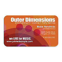 Full-Color Flat-Print Business Cards With Rounded Corners, 14 Pt., 4/0, 3 1/2 inch; x 2 inch;, Gloss (UV Coated), Box Of 250