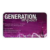 Full-Color Flat-Print Business Cards With Rounded Corners, 98 Lb., 4/0, 3 1/2 inch; x 2 inch; White Pearl, Box Of 250