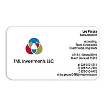 Full-Color Textured-Print Rounded Corner Business Cards, 80 Lb. White Linen, 4/0, 3 1/2 inch; x 2 inch;, Box Of 250