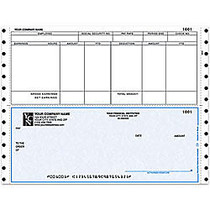 Continuous Payroll Checks For MAS90/MAS200/MAS500;, 9 1/2 inch; x 7 inch;, 3 Parts, Box Of 250