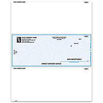 Laser Direct Deposit Advice Checks For Sage Peachtree;, 8 1/2 inch; x 11 inch;, 1 Part, Box Of 250
