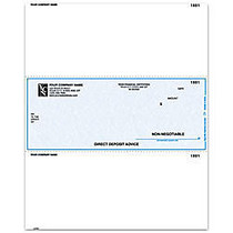 Laser Direct Deposit Advice Checks For Sage Peachtree;, 8 1/2 inch; x 11 inch;, 2 Parts, Box Of 250