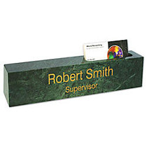 Laser-Engraved Marble Desk Bar, With Business Card Slot, Green