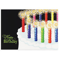 All-Occasion Cards, 5 5/8 inch; x 7 3/4 inch;, Sparkling Candles, 30% Recycled, Box Of 25