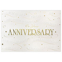 All-Occasion Cards, 7 3/4 inch; x 5 3/8 inch;, Embossed Anniversary, Box Of 25