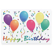 All-Occasion Cards, 7 3/4 inch; x 5 3/8 inch;, Party Balloons, 30% Recycled, Box Of 25