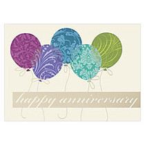 All-Occasion Cards, 7 7/8 inch; x 5 5/8 inch;, Anniversary Balloons, 30% Recycled, Box Of 25