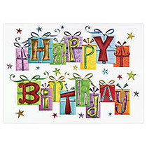 All-Occasion Cards, 7 7/8 inch; x 5 5/8 inch;, Birthday Presents, Box Of 25