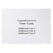 Custom Printed Stationery Note Cards, Deckle Edge, Folded, 4 7/8 inch; x 3 1/2 inch;, White Matte, Box Of 25