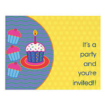 Full-Color Note Card Invitations, 2-Sided Card, 5 1/2 inch; x 4 1/4 inch;, White Linen, Box Of 10