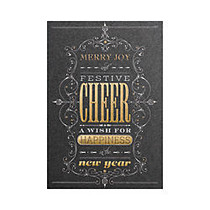 Personalized Designer Greeting Cards With Envelopes, 5 1/8 inch; x 7 1/4 inch;, Festive Cheer, Box Of 25