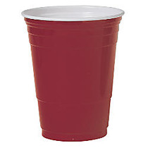 Solo; Plastic Party Cups, 16 Oz., Red, Box Of 1,000