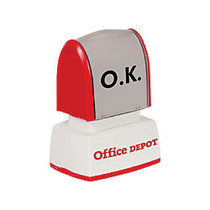 Office Wagon; Brand Pre-Inked Stamp, 1/2 inch; x 1 1/16 inch; Impression