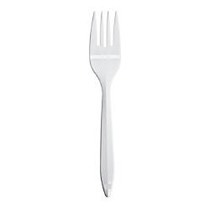 Dart Style Setter Medium-Weight Forks, 6 1/8 inch;, White, 1,000 Per Case