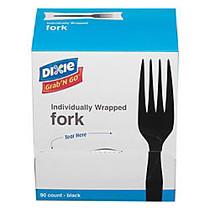 Dixie; Grab'N Go&trade; Forks, Black, 90 Per Box, Pack Of 6 Boxes
