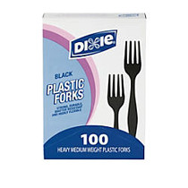 Dixie; Medium/Heavyweight Utensils, Forks, Black, Box Of 100