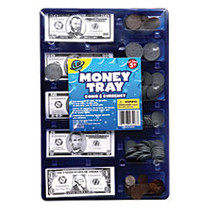 Learning Playground&trade; Money Tray, Play Coins And Currency Included, Clear Blue