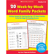 Scholastic 20 Week-By-Week Word Family Packets