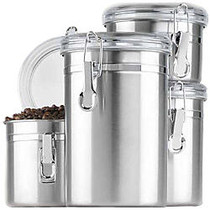 Anchor 4 Pc. Stainless Steel Clamp Canister Set w/Clear Lid
