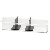 BreakCentral Small Replacement Trays For Officemate; OIC; Wide Cutlery/Condiment Organizer, 2 Trays, 6 Compartments, Clear/Black