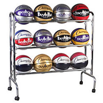 Champion Sports 12-Ball Basketball Rack, 41 inch; x 17 inch; x 41 inch;, Steel