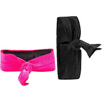 Griffin Ribbon Wristband 2-Pack, Black/Hot Pink