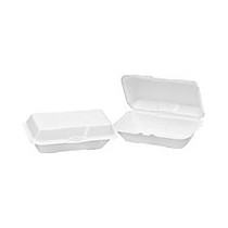 Genpak Foam Hinged Carryout Containers, Large Sandwich, 5 5/8 inch; x 5 3/4 inch; x 3 1/4 inch;, White, Case Of 500
