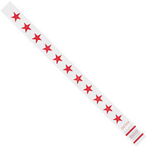 Office Wagon; Brand Tyvek; Wristbands, Stars, 3/4 inch; x 10 inch;, Red/White, Case Of 500