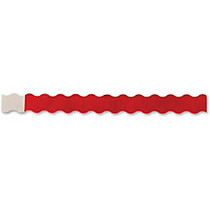 SICURIX Wavy Wristbands w/Adhesive, 100/PK, Red - Red - Tyvek