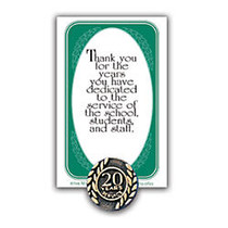 20 Years Of Service Lapel Pin, 5/8 inch;, Antique Gold