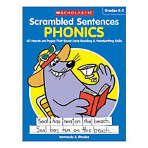 Activity Books Scrambled Sentences, Phonics, Grades K-2