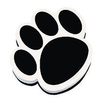 Ashley Productions Magnetic Whiteboard Erasers, 3 3/4 inch;, Black Paw, Pack Of 6