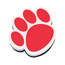Ashley Productions Magnetic Whiteboard Erasers, 3 3/4 inch;, Red Paw, Pack Of 6