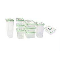 Kinetic Fresh Food Storage Container Set, 18 Piece Set, Clear/Green